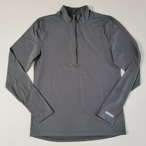 Terramar Men's Gray Half-Zip Long Sleeve Top